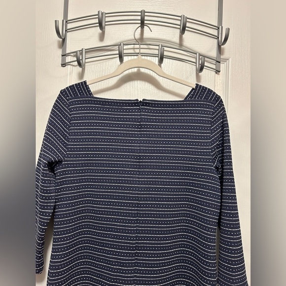 Ann Taylor Loft mini shift Dress women’s S blue white preppy coastal grandma - Picture 4 of 16